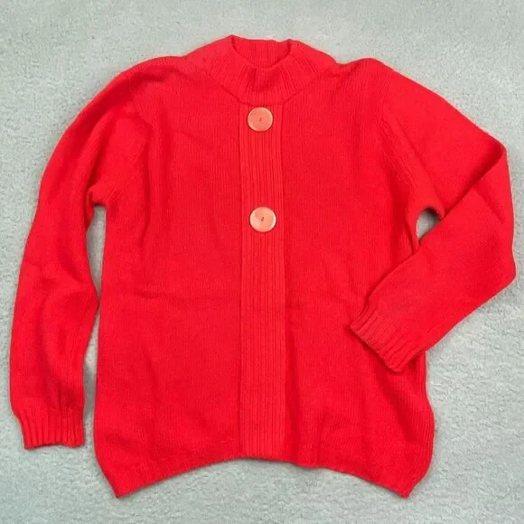 Vintage Minklander Darlene Sweater 38 Small Women Red Lambswool Made in USA - Picture 1 of 10